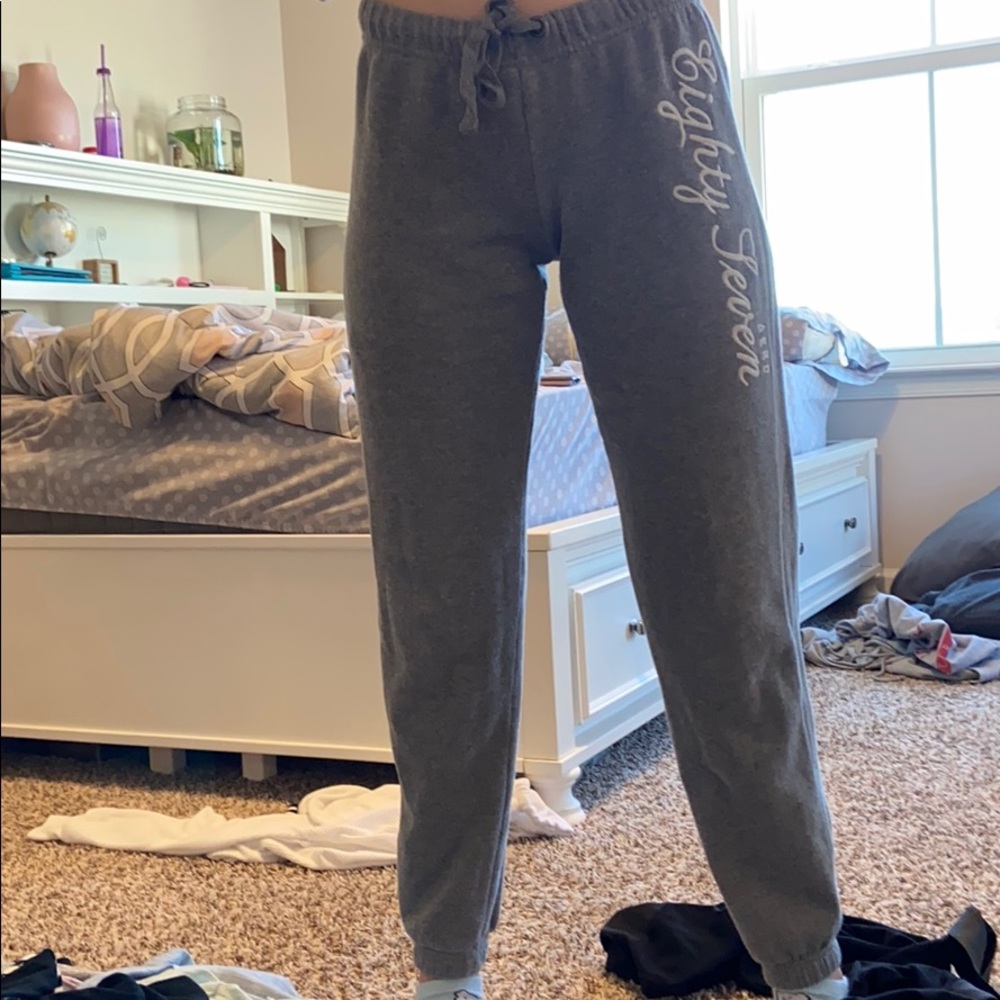 grey sweatpants with strings